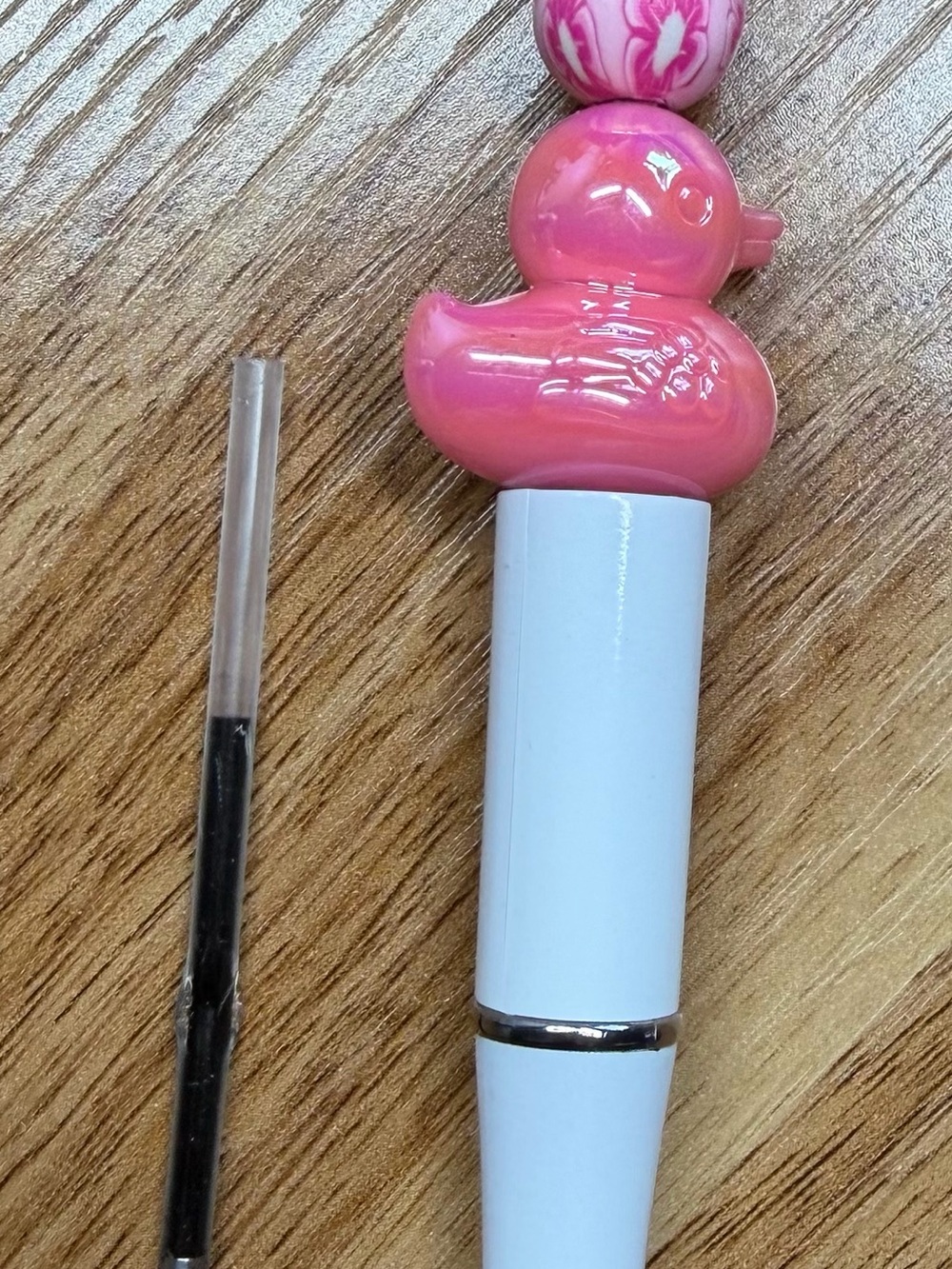 Pink Duck Beaded Pen
